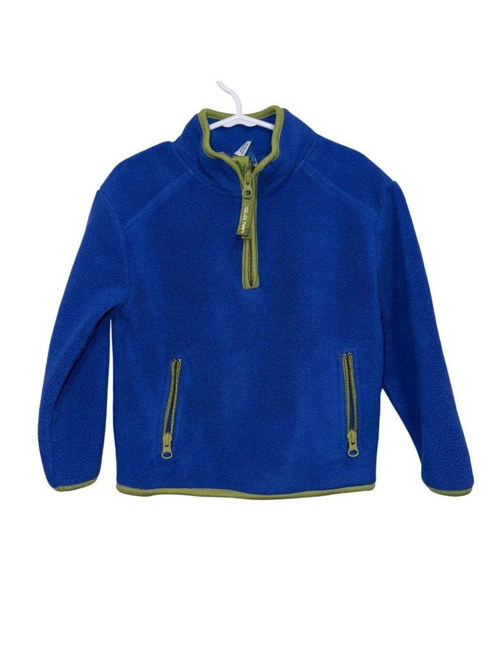 Old Navy Kids Fleece Pullover Jacket With Zipper Pockets Blue & Green Size 4T